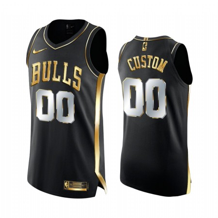 Maillot Basket Chicago Bulls Personnalisé 2020-21 Noir Golden Edition Swingman - Homme